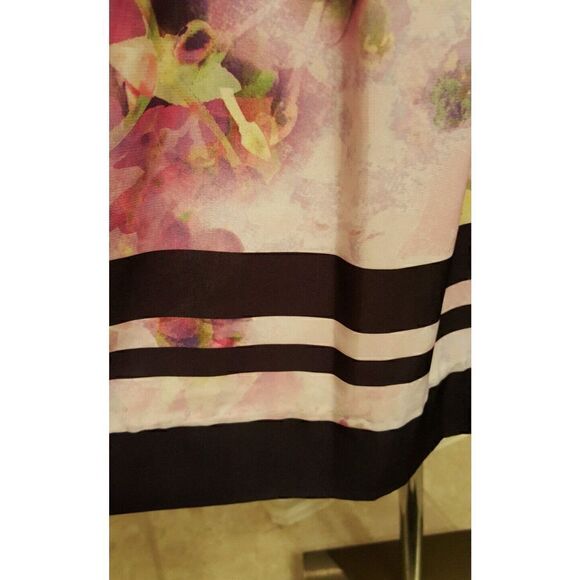 LIZ CLAIBORNE POLYESTER MULTI-COLOR‎ FLORAL SLEEVELESS KNEE-LENGTH DRESS - Sz 10 - Picture 4 of 5